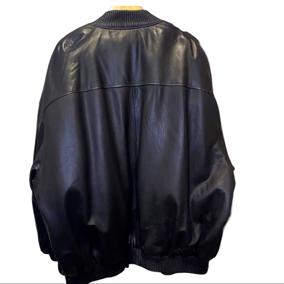 🔴SOLD- Mens Black Italian Leather Bomber Jacket Size 5 XL - Picture 2 of 13